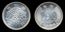貨幣100円銀貨　稲穂