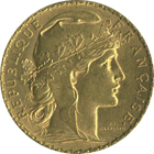 フランス-20フラン金貨-女神とニワトリ